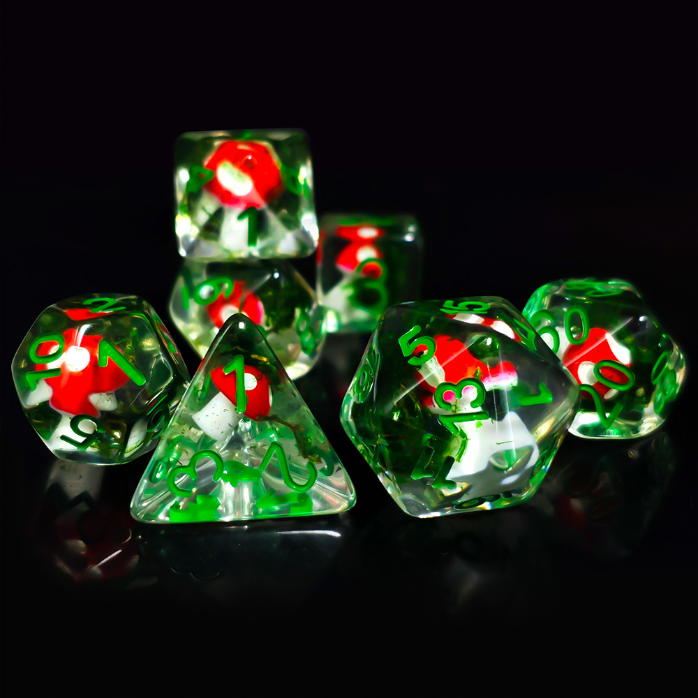 Dice Set Polyhedral - 7 pièces/ensemble dés mdn résine transparente